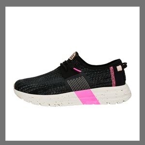 Hey Dude Sirocco Black and Pink Women's Sneakers
